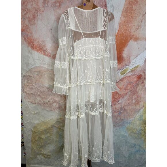 striped black and white maxi dress English Factory